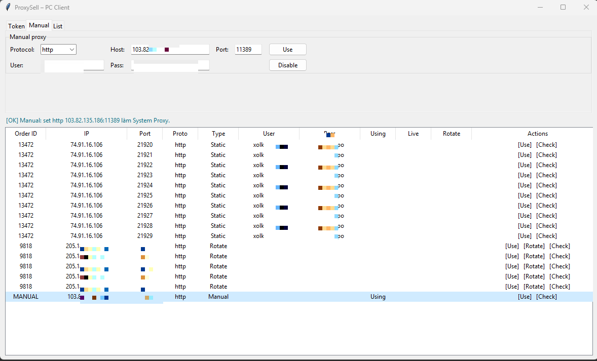 ProxySell Desktop Rotate IP
